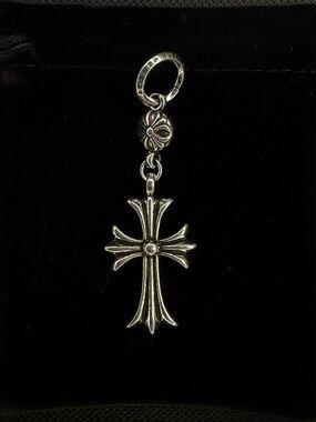 Chrome Hearts Medium Floral Classic Cross With Ball Pendant